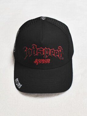Godspeed Black Trucker Cap with Red Embroidered Logo